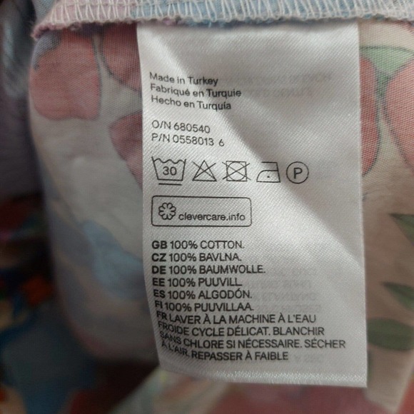 H&M Bright Colorful 60's Style Floral Print Shoulder Flutter Sleeve Dress 6 - Picture 6 of 7